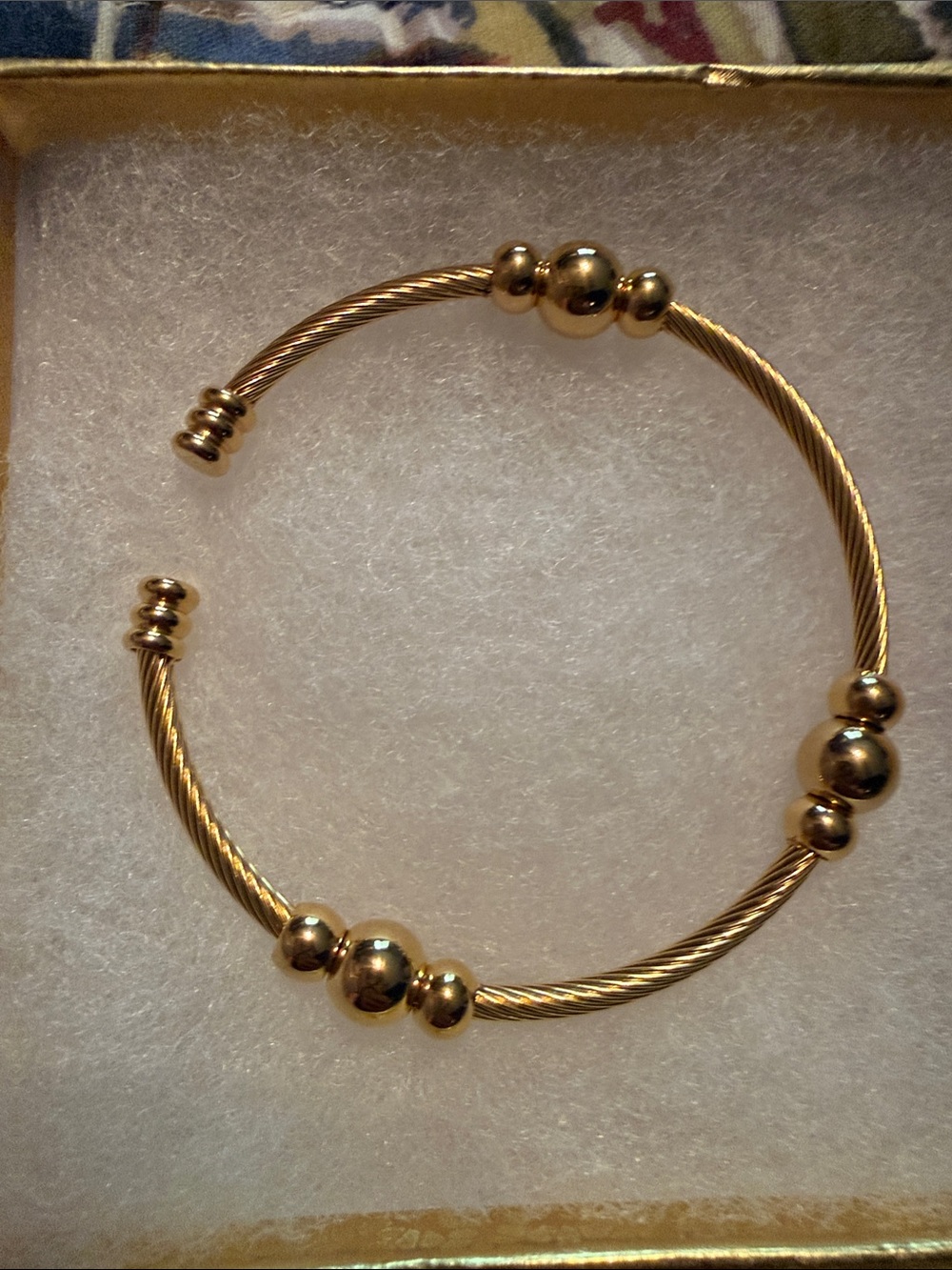 Gold-Tone Twisted Cable Open Cuff Bracelet